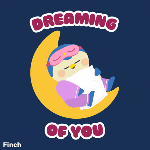 Penguin Sleeping On Moon Dreaming Of You GIF