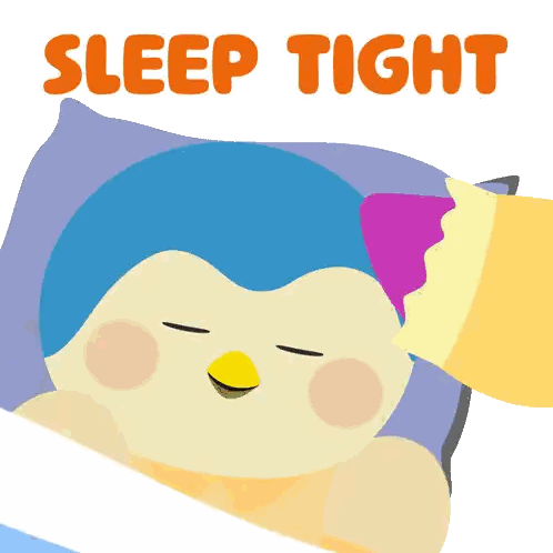 Penguin Sleeping On Pillow Sleep Tight Sticker