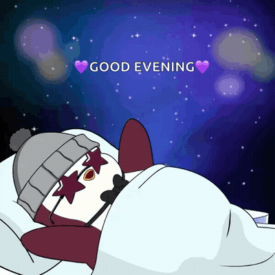 Penguin Sleeping Under Blanket Saying Good Evening GIF