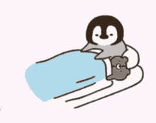 Penguin Sleeping With Bear GIF