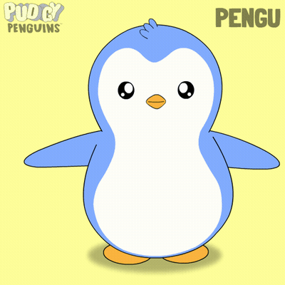Penguin Standing In Front Of Happy New Year GIF