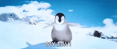 Penguin Standing In Snow Saying My Fav GIF