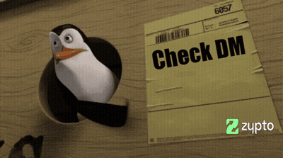 Penguin Standing Next to Check DM