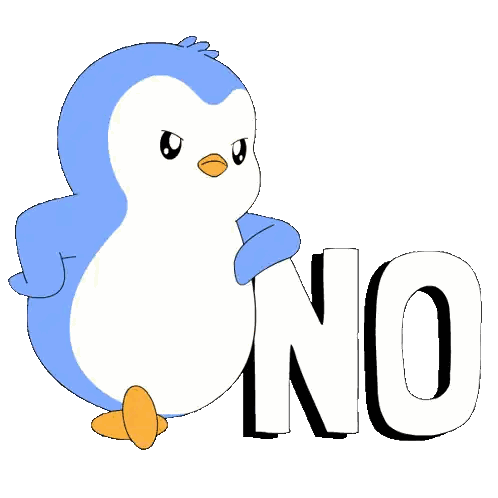 Penguin Standing Next To No Sticker