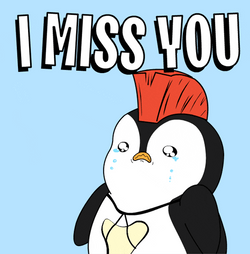 Penguin Sticker No I Miss You More GIF