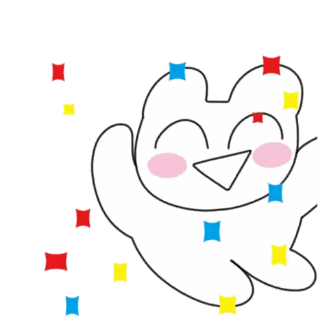 Penguin Surrounded By Colorful Squares Sticker