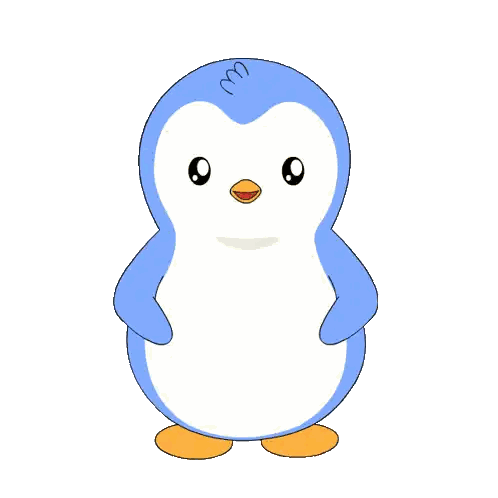 Penguin Surrounded By Red Hearts With Heart-Shaped Eye Sticker