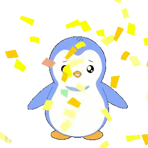 Penguin Surrounded By Squares Sticker