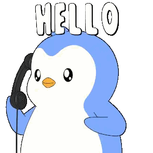 Penguin Talking On Phone Hello Sticker