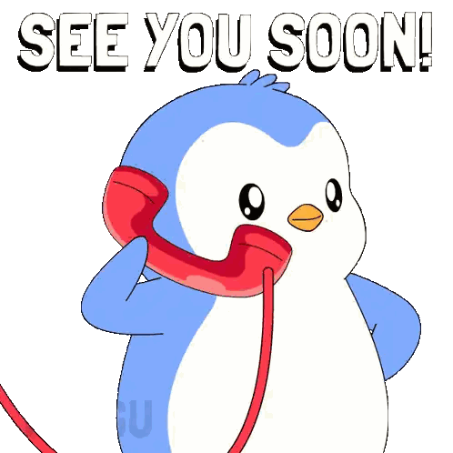 Penguin Talking On Red Phone See You Soon Sticker