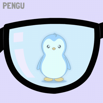 Penguin Through Glasses With Word Pengu GIF
