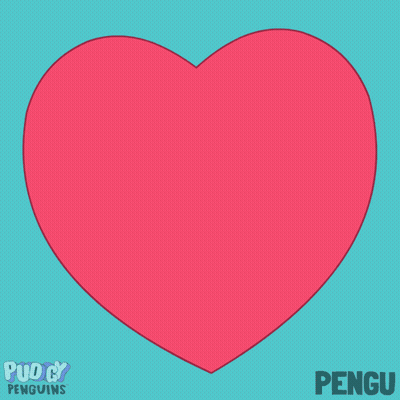 Penguin Thumbs Up With Pink Hearts And Name Pengu GIF