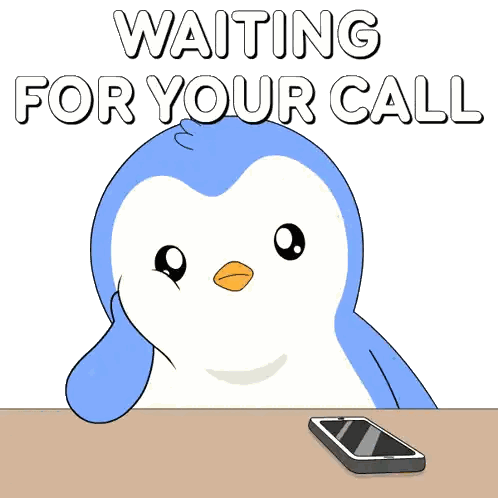 Penguin Waiting For Call Sticker