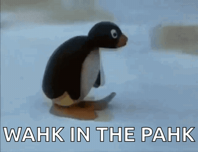 Penguin Walking In Snow Wahk In The Pahk GIF