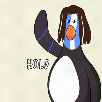 Penguin Waving Hold GIF