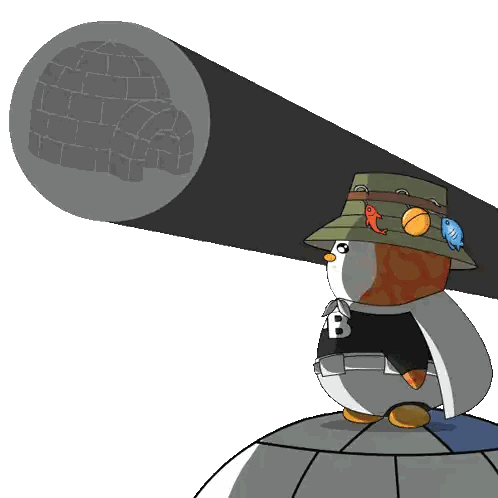 Penguin Wearing B Hat Sticker