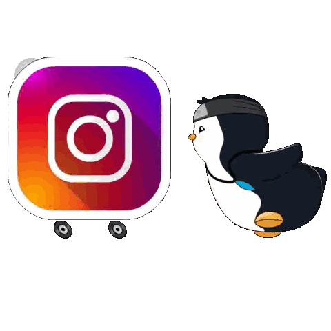 Penguin Wearing Bandana Next To Instagram Logo Sticker