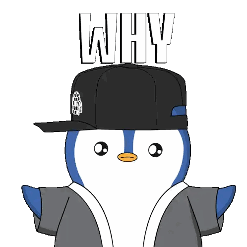 Penguin Wearing Black Hat With Why Sticker