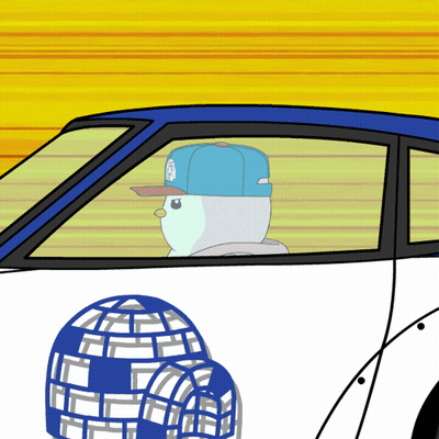 Penguin Wearing Blue Hat Saying La GIF
