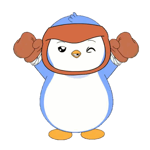 Penguin Wearing Boxing Gloves Making Funny Face Sticker