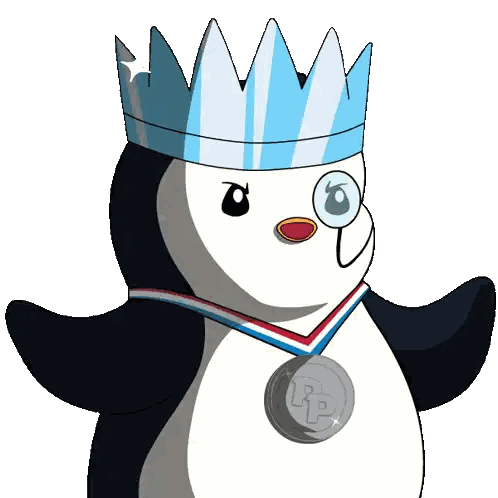 Penguin Wearing Crown And RP Medal Sticker