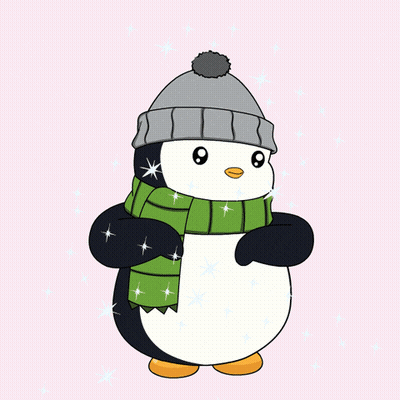 Penguin Wearing Crown And Scarf GIF