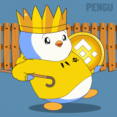 Penguin Wearing Crown Holding Coin And Cane GIF