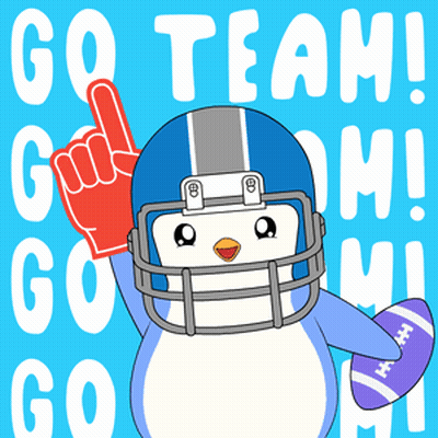 Penguin Wearing Football Helmet Holding Football GIF