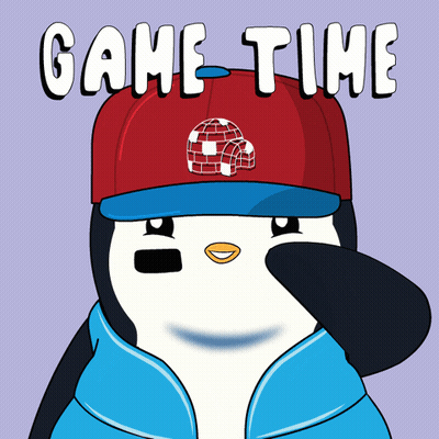 Penguin Wearing Game Time Red Hat GIF