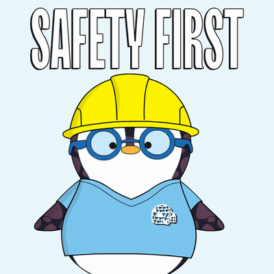 Penguin Wearing Glasses And Hard Hat GIF