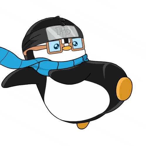 Penguin Wearing Glasses And Scarf Sticker