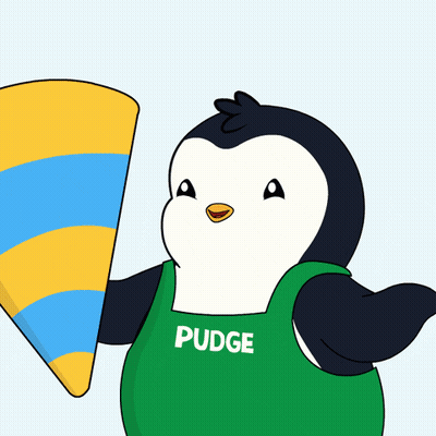 Penguin Wearing Green Apron Pudge GIF