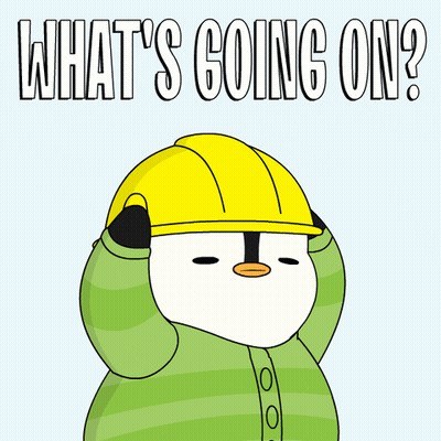 Penguin Wearing Hard Hat Saying Whats Going On GIF