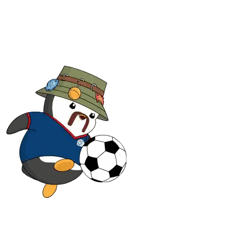 Penguin Wearing Hat And Blue Shirt With N Sticker