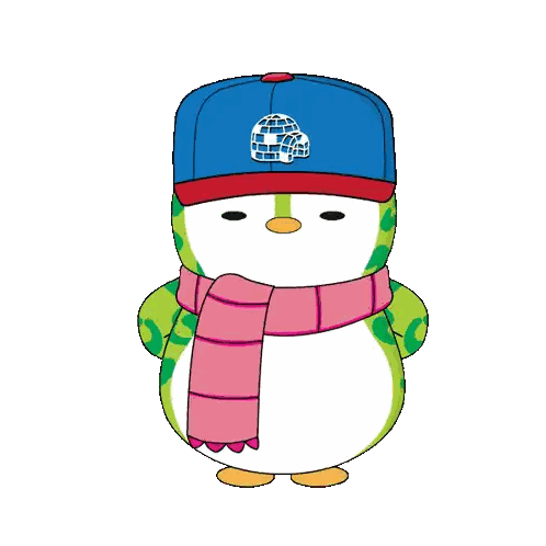 Penguin Wearing Hat And Scarf Holding Roses Sticker