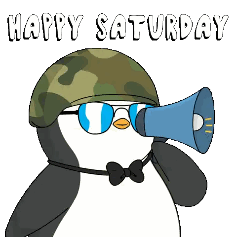 Penguin Wearing Helmet And Sunglasses Holding Megaphone Sticker