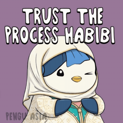 Penguin Wearing Hijab Trust The Process Habibi GIF