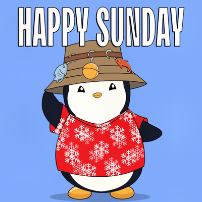 Penguin Wearing Hook Hat Saying Happy Sunday GIF