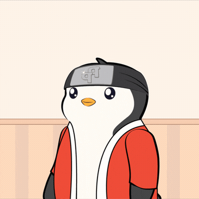 Penguin Wearing How You Doing Headband GIF
