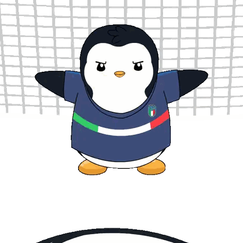 Penguin Wearing Italia Shirt Sticker