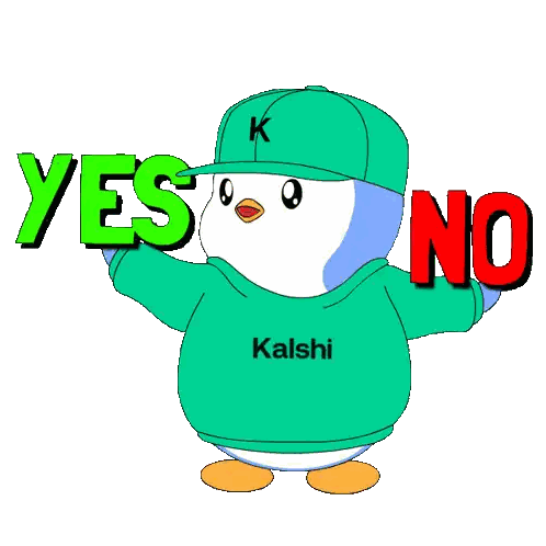 Penguin Wearing Kalshi Green Shirt Sticker