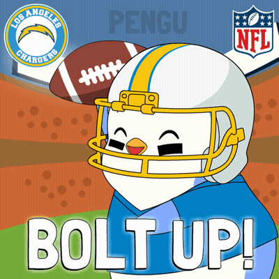 Penguin Wearing Los Angeles Chargers Jersey GIF