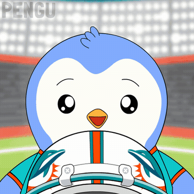 Penguin Wearing Miami Dolphins Football Helmet GIF