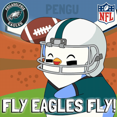 Penguin Wearing Philadelphia Eagles Helmet GIF