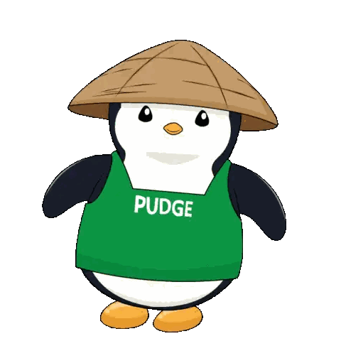 Penguin Wearing Pudge Hat And Green Shirt Sticker
