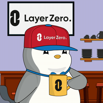 Penguin Wearing Red Hat Saying Layer Zero GIF