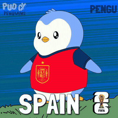 Penguin Wearing Red Shirt Says Spain GIF