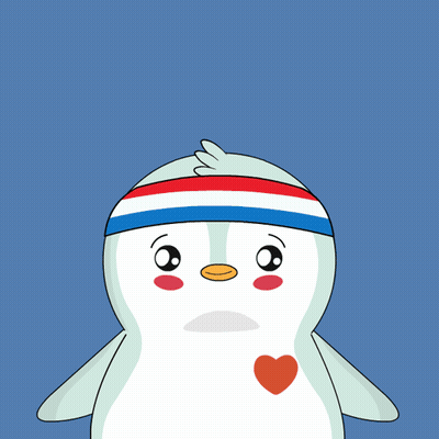 Penguin Wearing Red White Blue Headband GIF