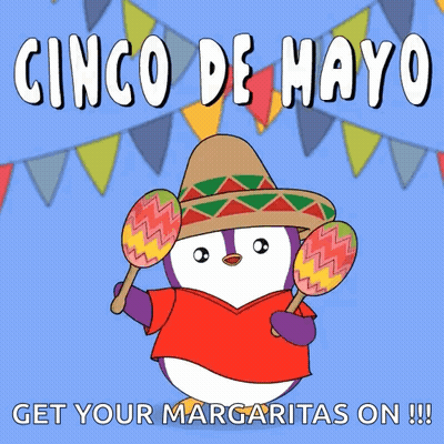 Penguin Wearing Sombrero Holding Maracas GIF