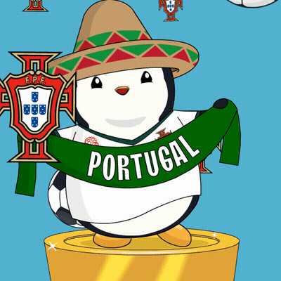 Penguin Wearing Sombrero Holding Portugal Soccer Ball GIF